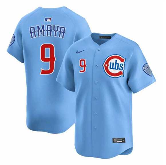 Mens Chicago Cubs #9 Miguel Amaya Blue 2024-25 2nd Alternate Limited Stitched Jersey Dzhi